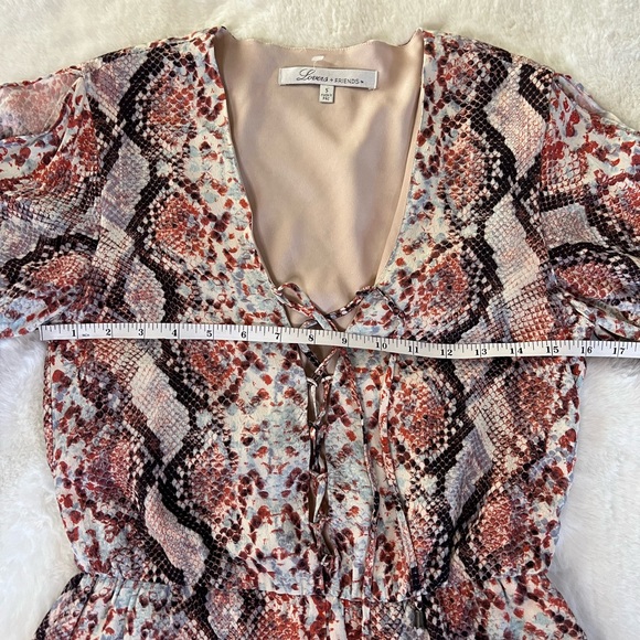 Lovers + Friends Revolve Lace Up Snake Python Romper Small - Picture 7 of 9